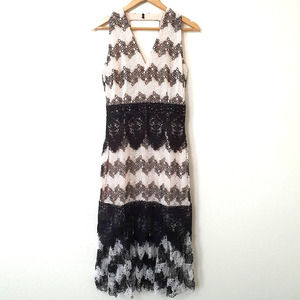 Foxiedox Anthropologie Montana Lace Dress Cutout Back Women's Size Medium